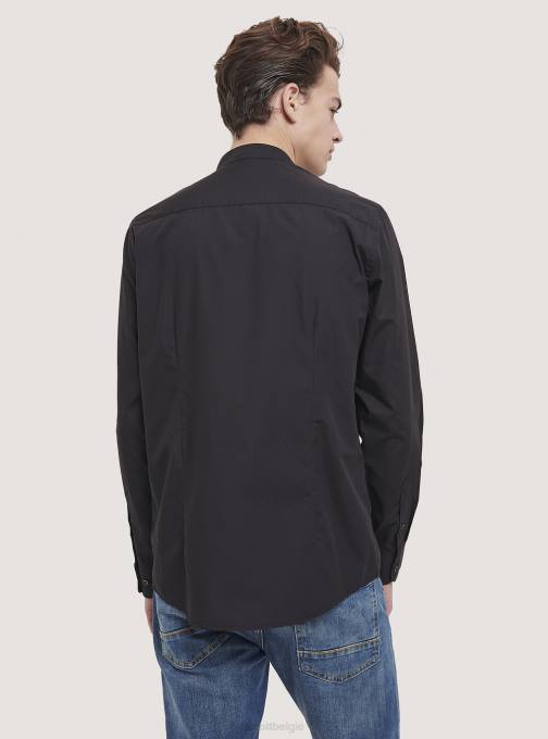 Heren Alcott wit camicia a maniche lunghe con collo coreano kleding PT24807