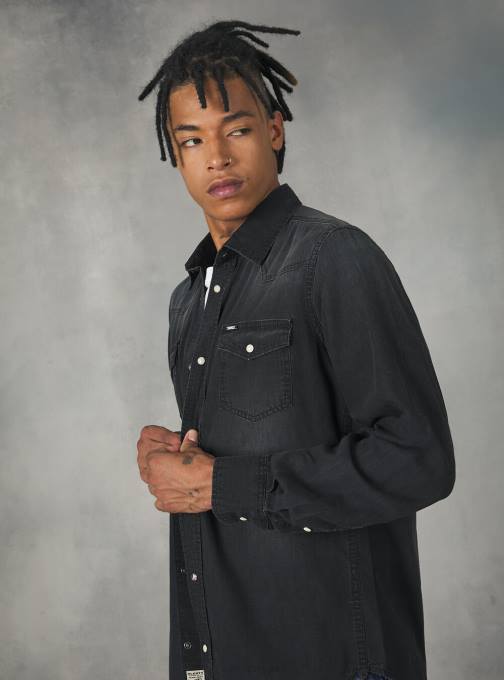 Heren Alcott zwart denim overhemd kleding PT241163