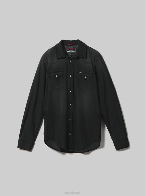 Heren Alcott zwart denim overhemd kleding PT241163