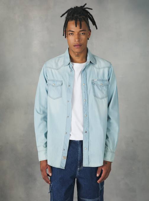 Heren Alcott zwart denim overhemd kleding PT24751