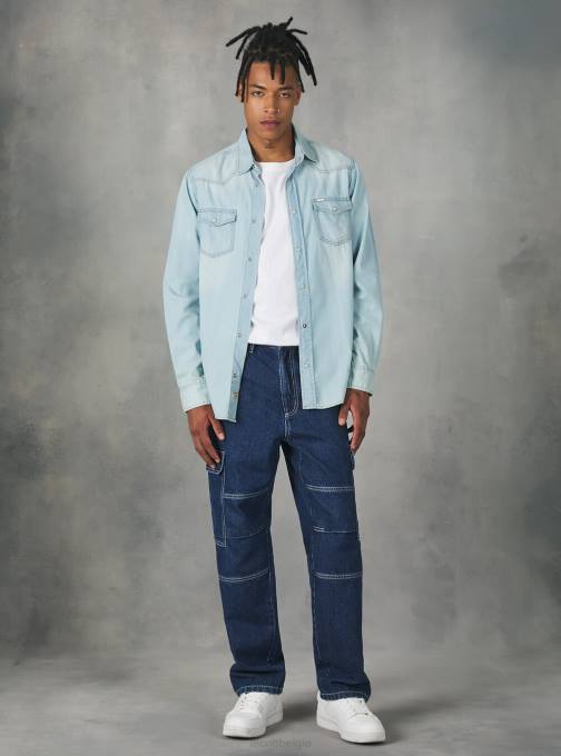 Heren Alcott zwart denim overhemd kleding PT24751