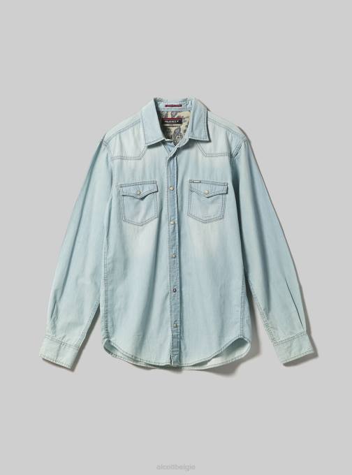 Heren Alcott zwart denim overhemd kleding PT24751