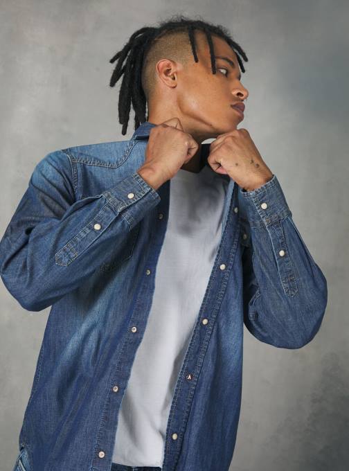 Heren Alcott zwart denim overhemd kleding PT24887