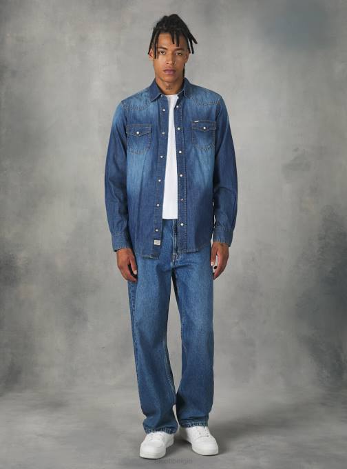 Heren Alcott zwart denim overhemd kleding PT24887