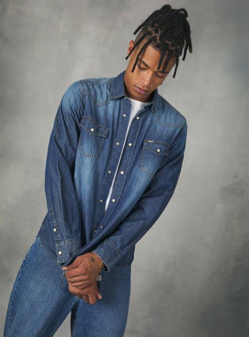 Heren Alcott zwart denim overhemd kleding PT24887