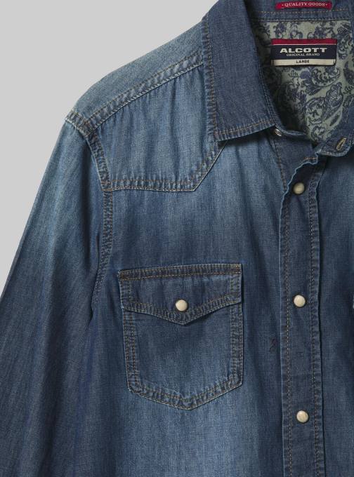 Heren Alcott zwart denim overhemd kleding PT24887