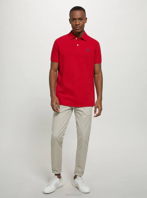 Heren Alcott wh3 wit katoenen piqué poloshirt met borduursel kleding PT24772
