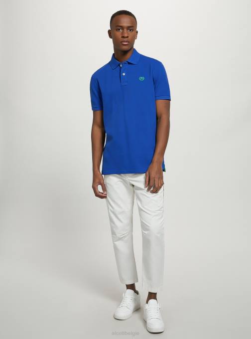 Heren Alcott wh3 wit katoenen piqué poloshirt met borduursel kleding PT24833