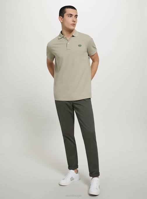 Heren Alcott wh3 wit katoenen piqué poloshirt met borduursel kleding PT24845