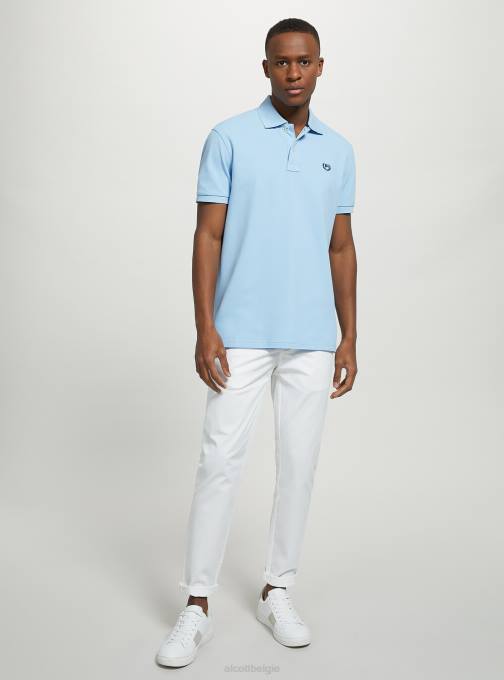 Heren Alcott wh3 wit katoenen piqué poloshirt met borduursel kleding PT24947