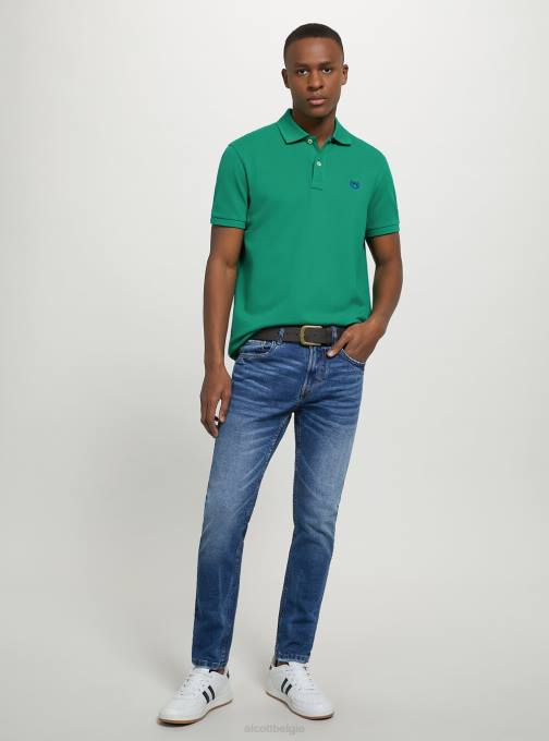 Heren Alcott wh3 wit katoenen piqué poloshirt met borduursel kleding PT24995