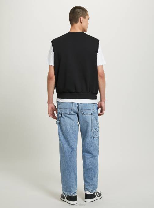 Heren Alcott bk1 zwart Felpa gilet, boxy-fit kleding PT24644