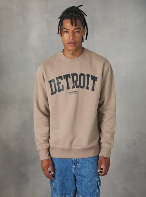 Heren Alcott bo1 bordeaux donker felpa girocollo met stampa college kleding PT241091