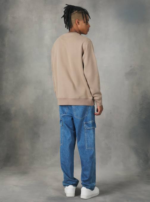 Heren Alcott bo1 bordeaux donker felpa girocollo met stampa college kleding PT241091