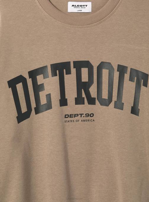 Heren Alcott bo1 bordeaux donker felpa girocollo met stampa college kleding PT241091