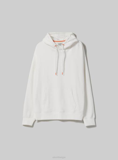 Heren Alcott wh1 gebroken wit sweatshirt met capuchon en buidelzak kleding PT24661