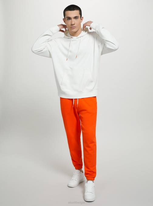 Heren Alcott wh1 gebroken wit sweatshirt met capuchon en buidelzak kleding PT24661