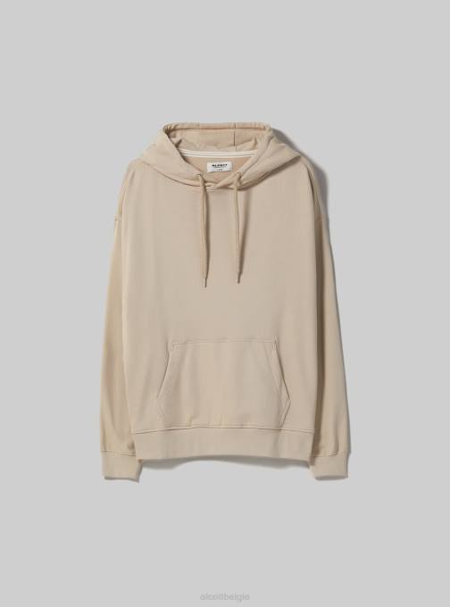 Heren Alcott wh1 gebroken wit sweatshirt met capuchon en buidelzak kleding PT24680