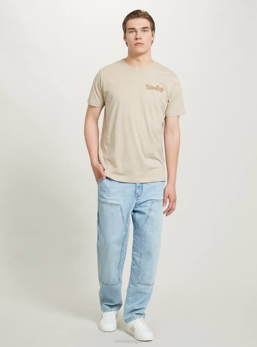 Heren Alcott bg2 beige middel Rick en Morty t-shirt kleding PT24923