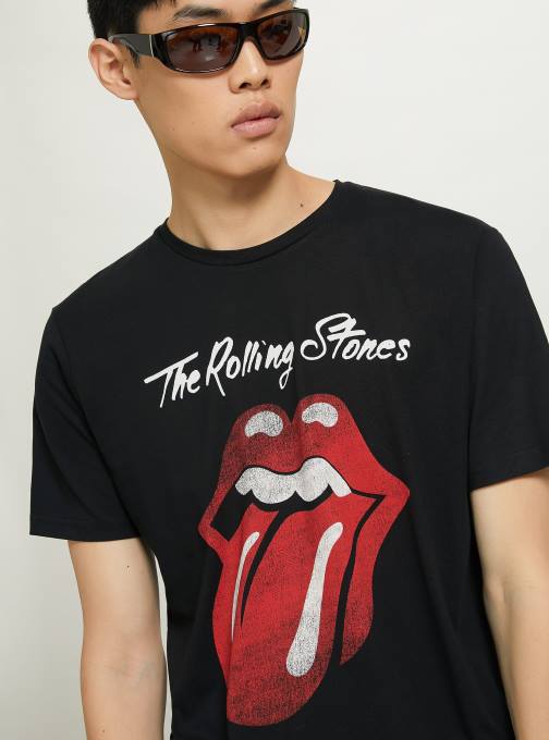 Heren Alcott bk1 zwart Rolling Stones t-shirt kleding PT24790