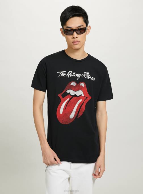 Heren Alcott bk1 zwart Rolling Stones t-shirt kleding PT24790