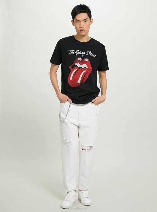 Heren Alcott bk1 zwart Rolling Stones t-shirt kleding PT24790
