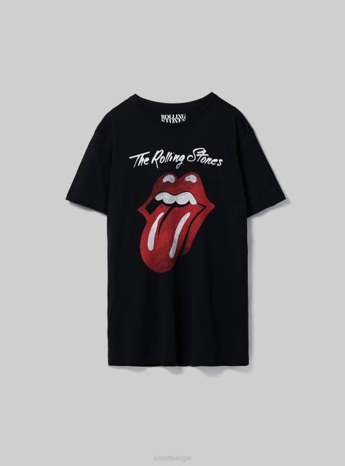 Heren Alcott bk1 zwart Rolling Stones t-shirt kleding PT24790