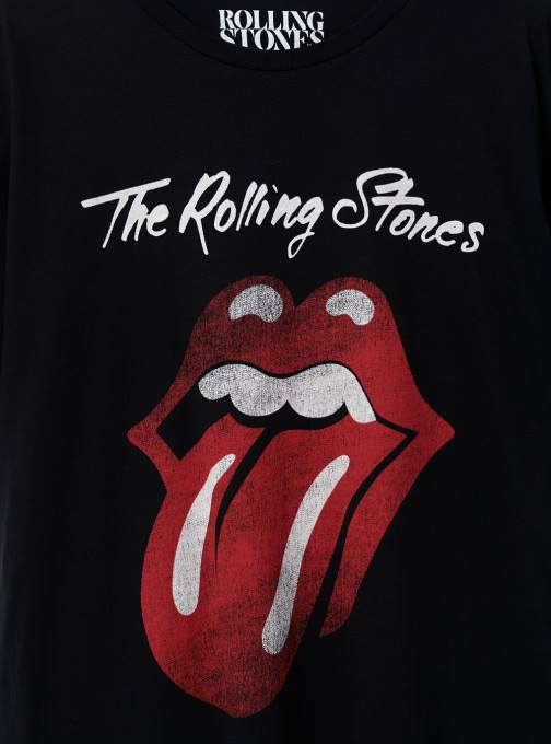 Heren Alcott bk1 zwart Rolling Stones t-shirt kleding PT24790