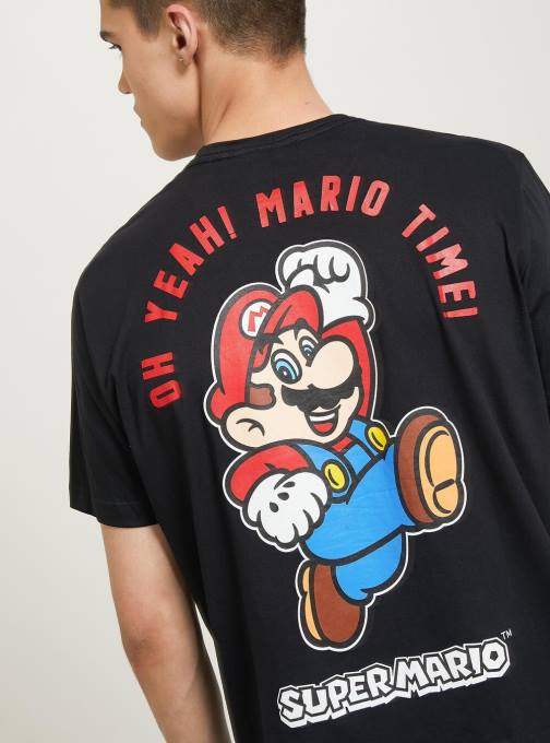 Heren Alcott bk1 zwart Super Mario-shirt kleding PT24674