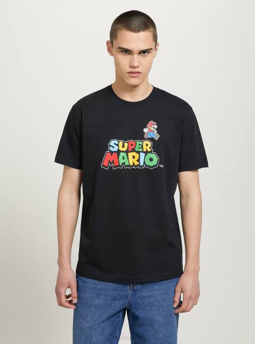Heren Alcott bk1 zwart Super Mario-shirt kleding PT24676