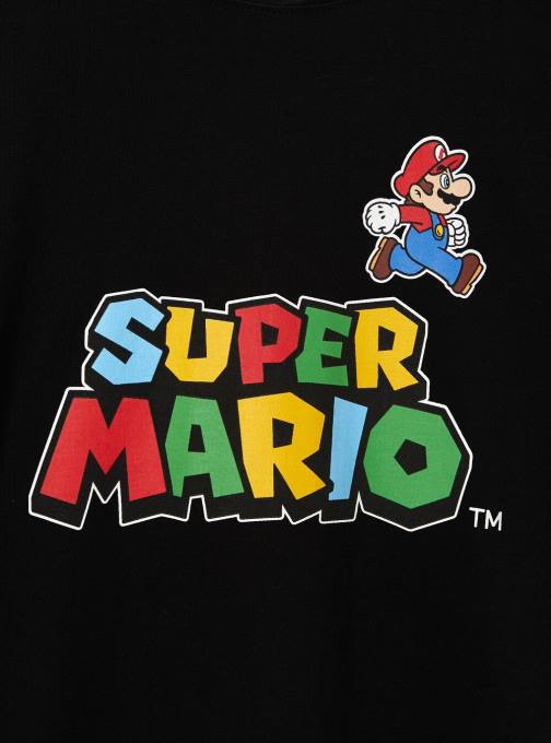 Heren Alcott bk1 zwart Super Mario-shirt kleding PT24676