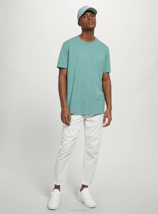 Heren Alcott bk1 zwart katoenen T-shirt met ronde hals kleding PT241026