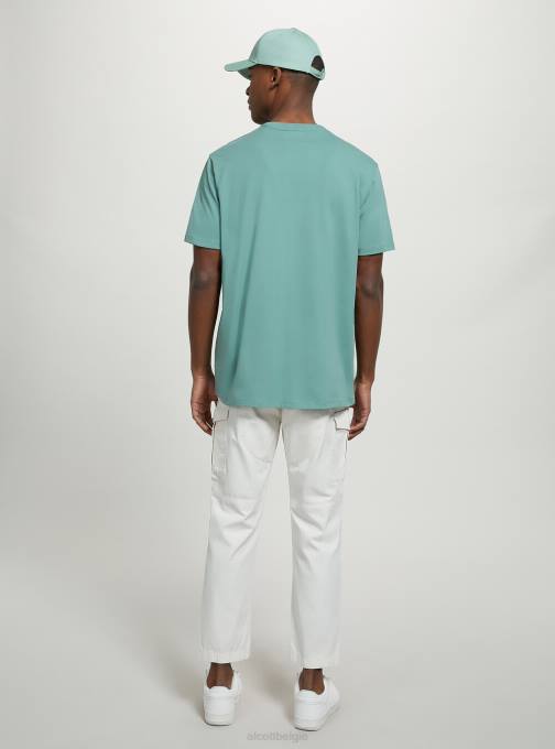 Heren Alcott bk1 zwart katoenen T-shirt met ronde hals kleding PT241026