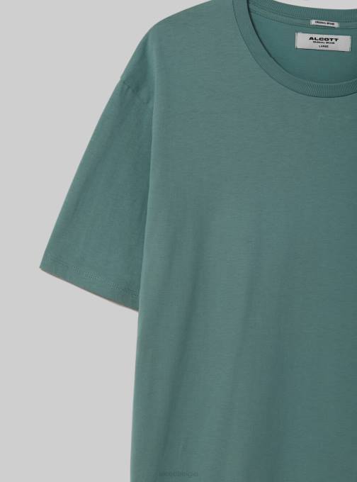 Heren Alcott bk1 zwart katoenen T-shirt met ronde hals kleding PT241026