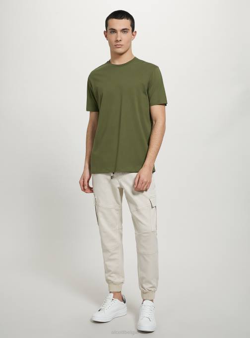 Heren Alcott bk1 zwart katoenen T-shirt met ronde hals kleding PT241074