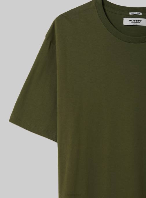 Heren Alcott bk1 zwart katoenen T-shirt met ronde hals kleding PT241074