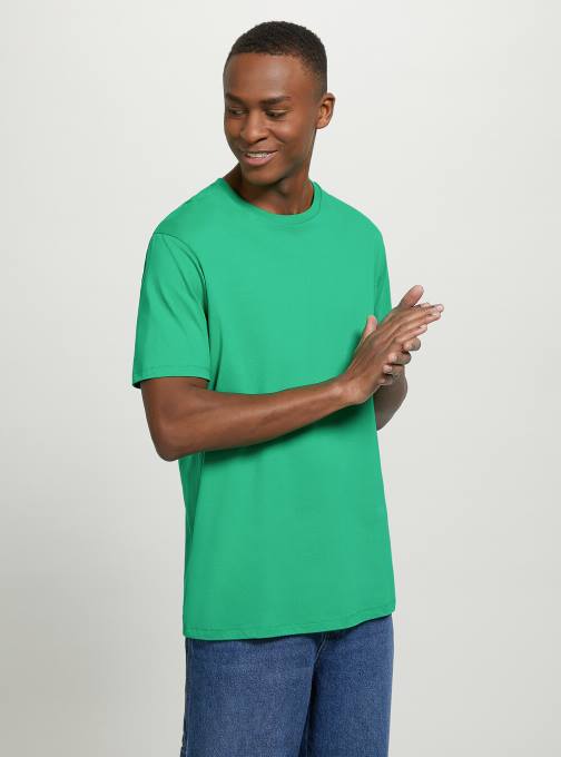 Heren Alcott bk1 zwart katoenen T-shirt met ronde hals kleding PT241078