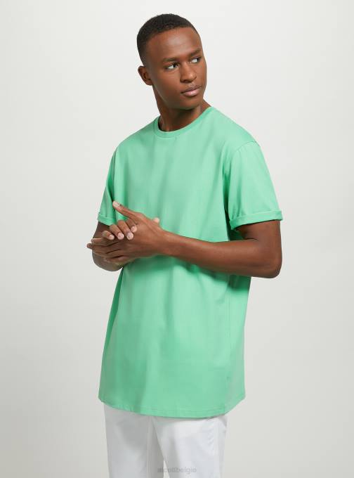 Heren Alcott bk1 zwart katoenen T-shirt met ronde hals kleding PT241147