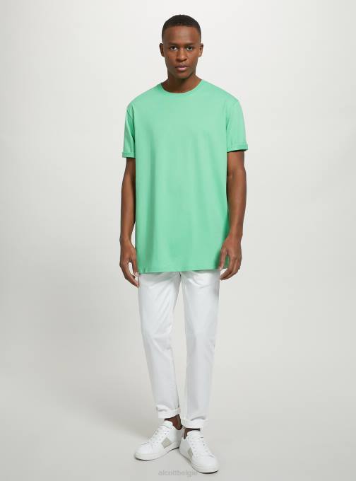 Heren Alcott bk1 zwart katoenen T-shirt met ronde hals kleding PT241147