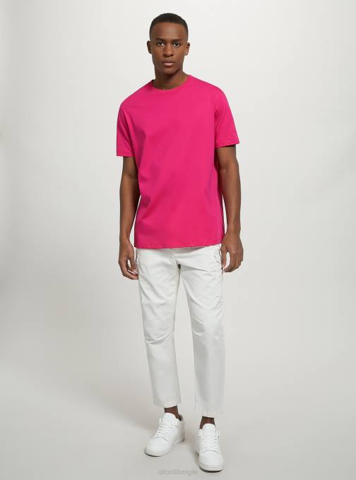 Heren Alcott bk1 zwart katoenen T-shirt met ronde hals kleding PT241202