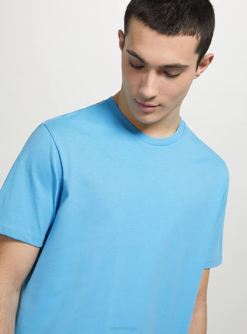 Heren Alcott bk1 zwart katoenen T-shirt met ronde hals kleding PT24617