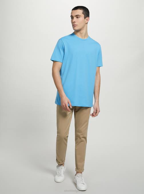 Heren Alcott bk1 zwart katoenen T-shirt met ronde hals kleding PT24617