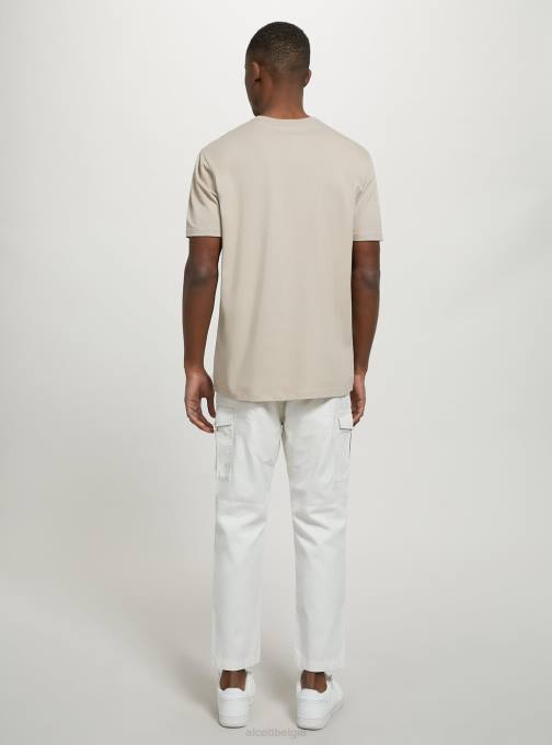 Heren Alcott bk1 zwart katoenen T-shirt met ronde hals kleding PT24685