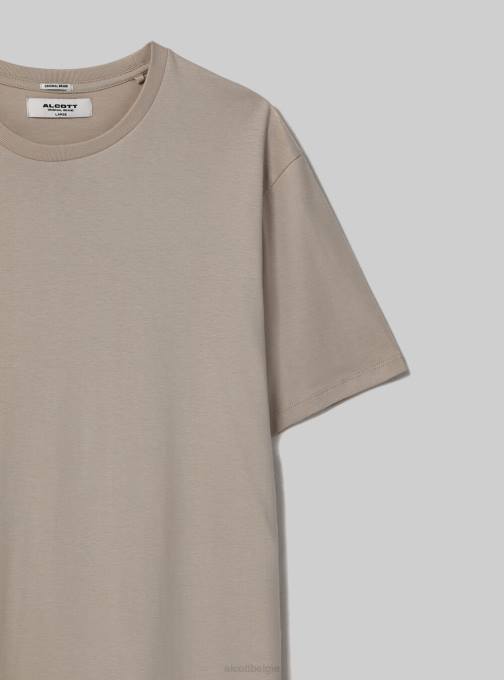 Heren Alcott bk1 zwart katoenen T-shirt met ronde hals kleding PT24685