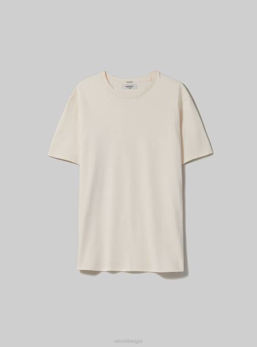 Heren Alcott bk1 zwart katoenen T-shirt met ronde hals kleding PT24688