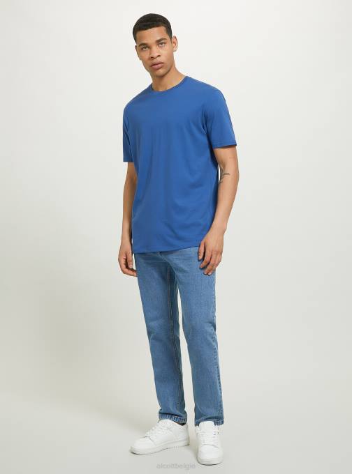 Heren Alcott bk1 zwart katoenen T-shirt met ronde hals kleding PT24791