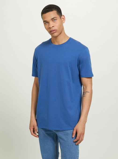 Heren Alcott bk1 zwart katoenen T-shirt met ronde hals kleding PT24791