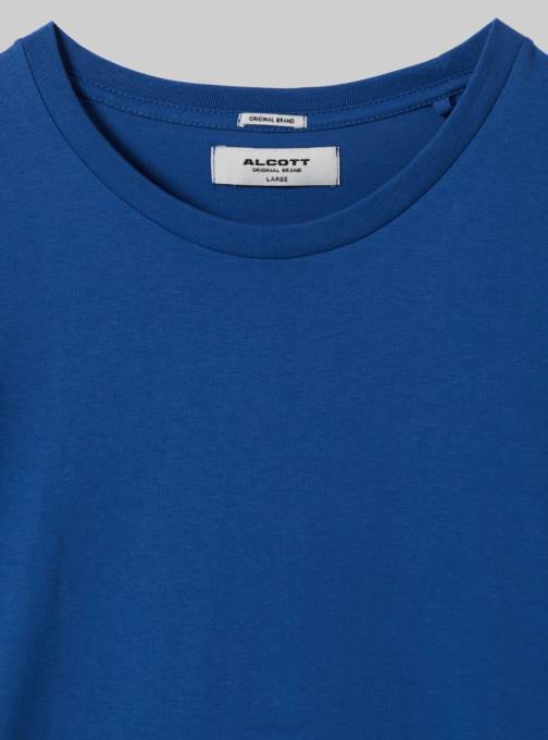 Heren Alcott bk1 zwart katoenen T-shirt met ronde hals kleding PT24791