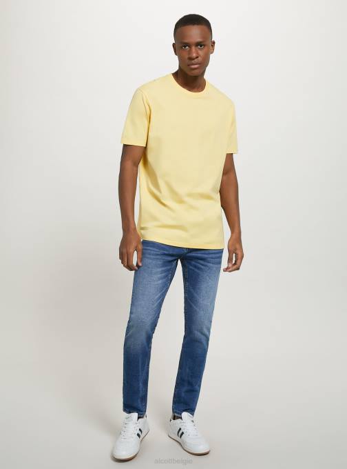 Heren Alcott bk1 zwart katoenen T-shirt met ronde hals kleding PT24792