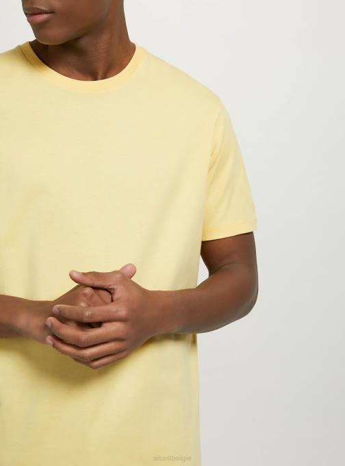 Heren Alcott bk1 zwart katoenen T-shirt met ronde hals kleding PT24792